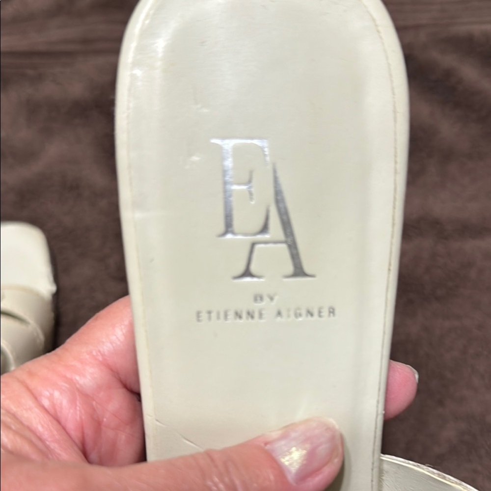 Etienne Aigner Cream Sculptural Sandals - Picture 2 of 5